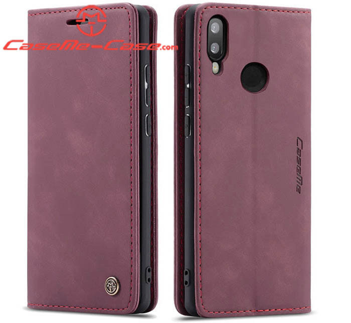 CaseMe Huawei P Smart 2019 Retro Wallet Kickstand Magnetic Flip Leather Case