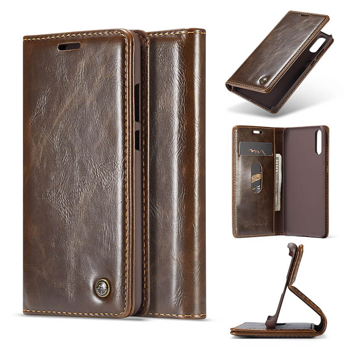 CaseMe Huawei P20 Wallet Magnetic Flip Case Brown