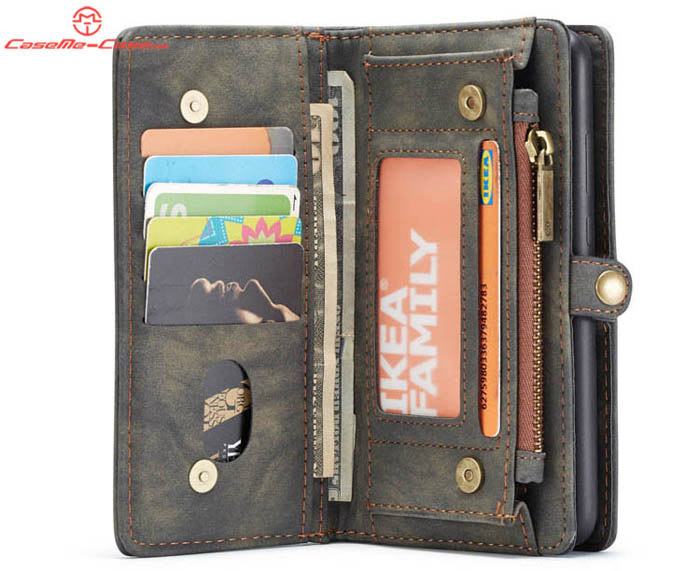 CaseMe Huawei P20 Multi-functional Zipper Wallet Magnetic Detachable 2 in 1 Folio Case