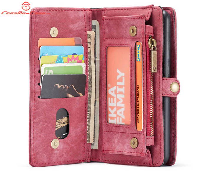 CaseMe Huawei P20 Lite Multi-functional Zipper Wallet Magnetic Detachable 2 in 1 Folio Case