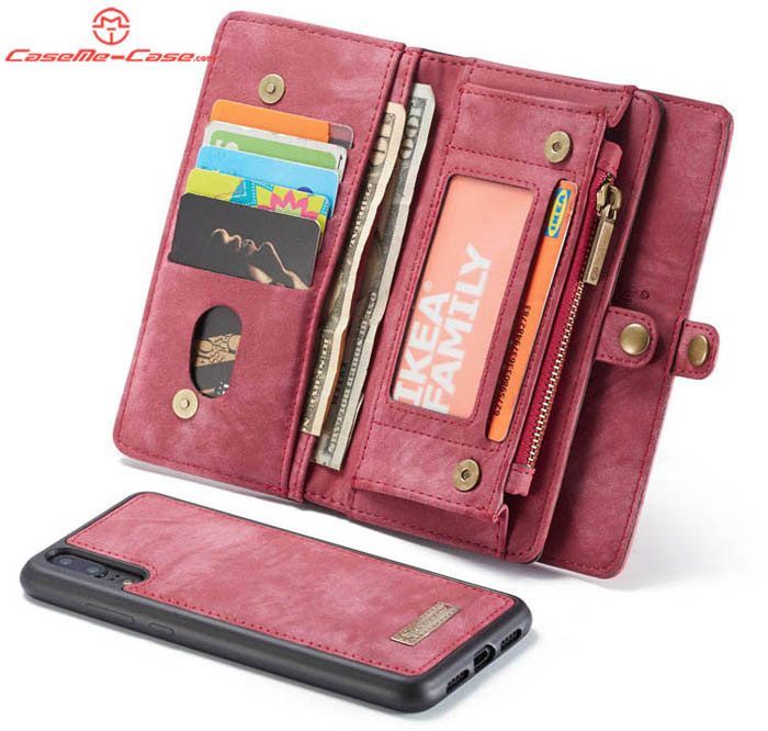 CaseMe Huawei P20 Zipper Wallet Magnetic Detachable 2 in 1 Folio Case