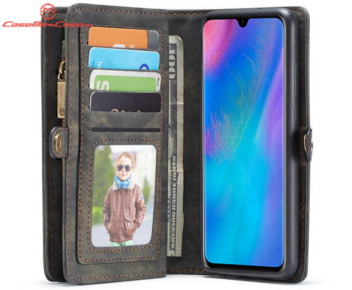 CaseMe Huawei P30 Lite Zipper Wallet Magnetic Detachable 2 in 1 Folio Case