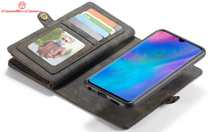 CaseMe Huawei P30 Lite Zipper Wallet Magnetic Detachable 2 in 1 Folio Case