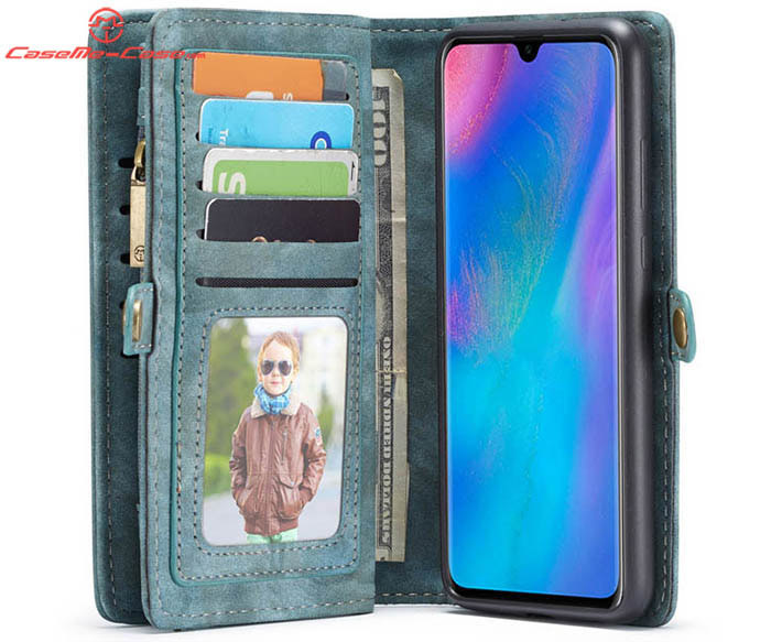 CaseMe Huawei P30 Lite Zipper Wallet Magnetic Detachable 2 in 1 Folio Case