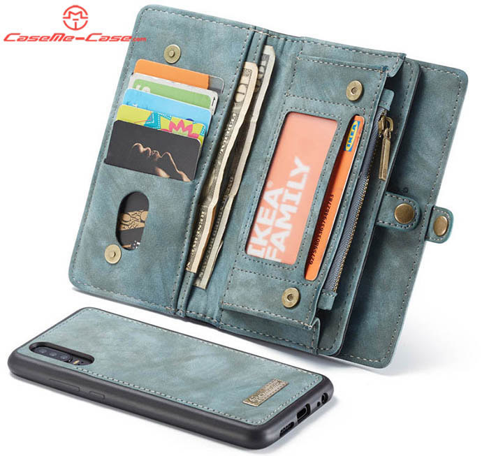 CaseMe Huawei P30 Zipper Wallet Magnetic Detachable 2 in 1 Folio Case