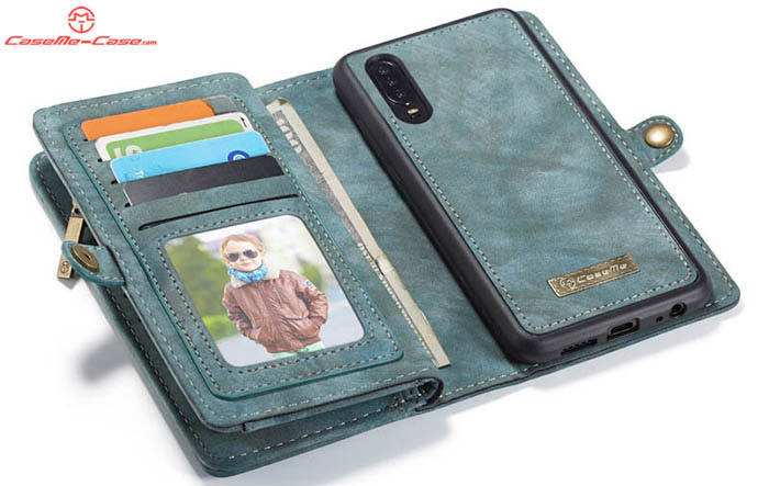 CaseMe Huawei P30 Lite Zipper Wallet Magnetic Detachable 2 in 1 Folio Case