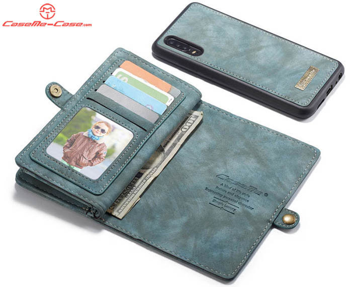 CaseMe Huawei P30 Zipper Wallet Magnetic Detachable 2 in 1 Folio Case