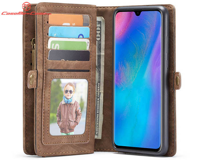 CaseMe Huawei P30 Zipper Wallet Magnetic Detachable 2 in 1 Folio Case