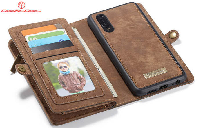 CaseMe Huawei P30 Zipper Wallet Magnetic Detachable 2 in 1 Folio Case