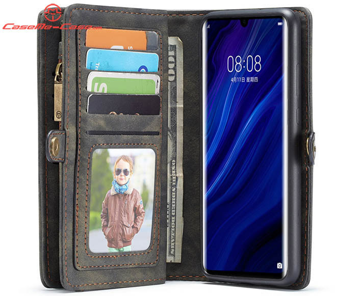 CaseMe Huawei P30 Pro Zipper Wallet Magnetic Detachable 2 in 1 Folio Case