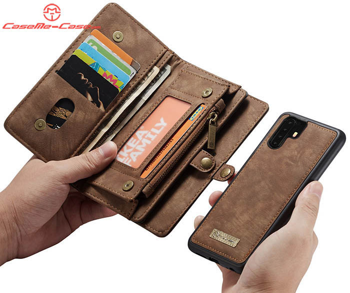 CaseMe Huawei P30 Pro Zipper Wallet Magnetic Detachable 2 in 1 Folio Case