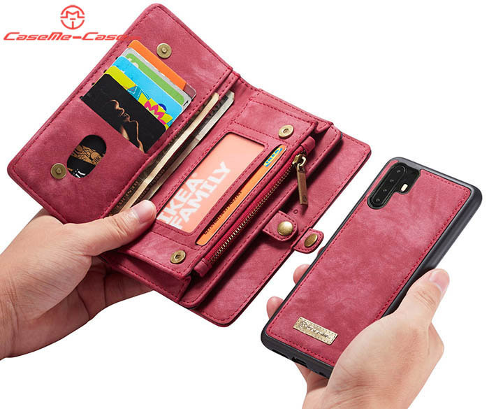 CaseMe Huawei P30 Pro Zipper Wallet Magnetic Detachable 2 in 1 Folio Case