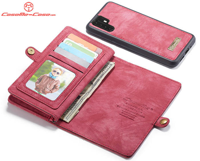 CaseMe Huawei P30 Pro Zipper Wallet Magnetic Detachable 2 in 1 Folio Case