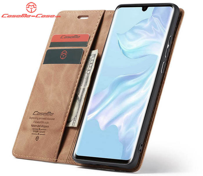 CaseMe Huawei P30 Pro Retro Wallet Kickstand Magnetic Flip Leather Case