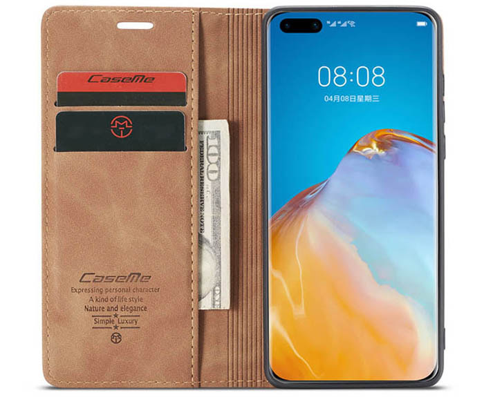 CaseMe Huawei P40 Pro Wallet Kickstand Magnetic Flip Leather Case