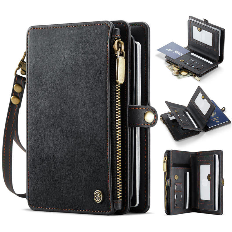 CaseMe RFID-Blocking Passport Wallet – Secure Travel Organizer with Card Slots Black