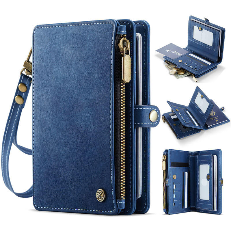 CaseMe RFID-Blocking Passport Wallet – Secure Travel Organizer with Card Slots Blue