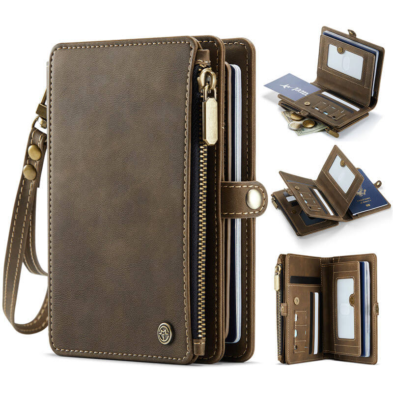 CaseMe RFID-Blocking Passport Wallet – Secure Travel Organizer with Card Slots Coffee