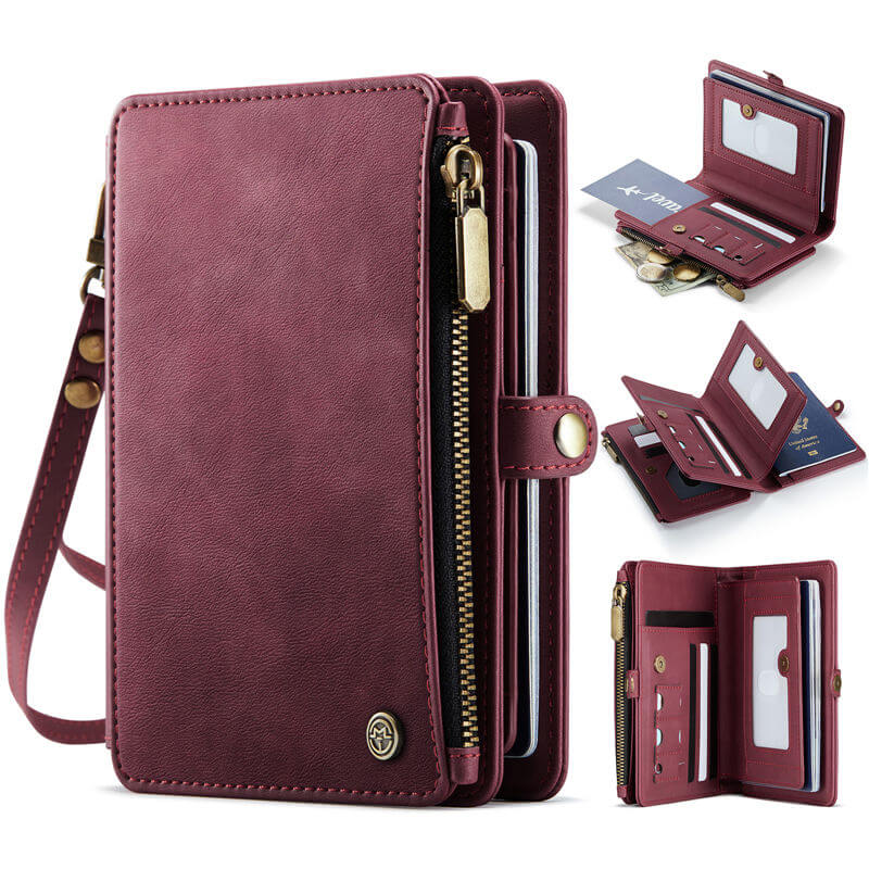 CaseMe RFID-Blocking Passport Wallet – Secure Travel Organizer with Card Slots Red