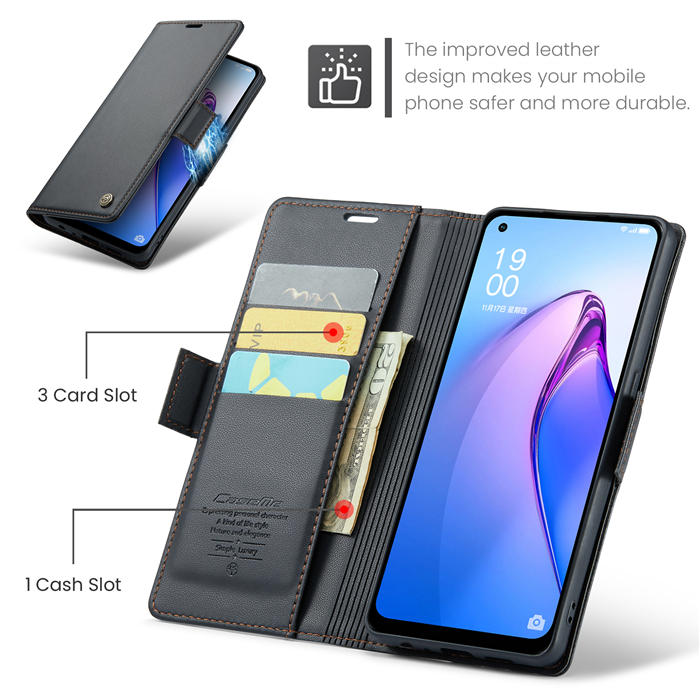 CaseMe OPPO Reno8 Z/OPPO Reno8 Lite/OPPO Reno7 Z/OPPO Reno7 Lite/OPPO F21 Pro 5G Wallet RFID Blocking Magnetic Buckle Case