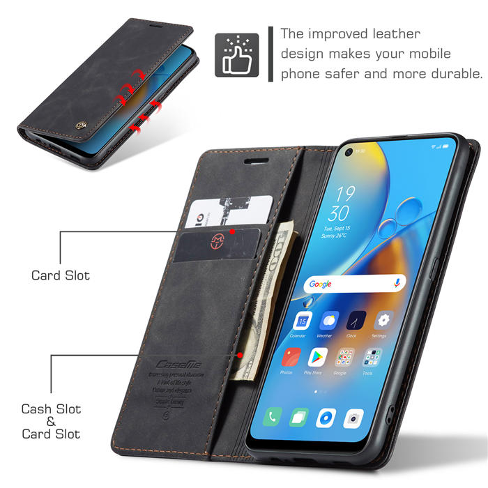 CaseMe OPPO Reno6 Lite 4G/OPPO A95 4G/OPPO F19S Wallet Suede Leather Case