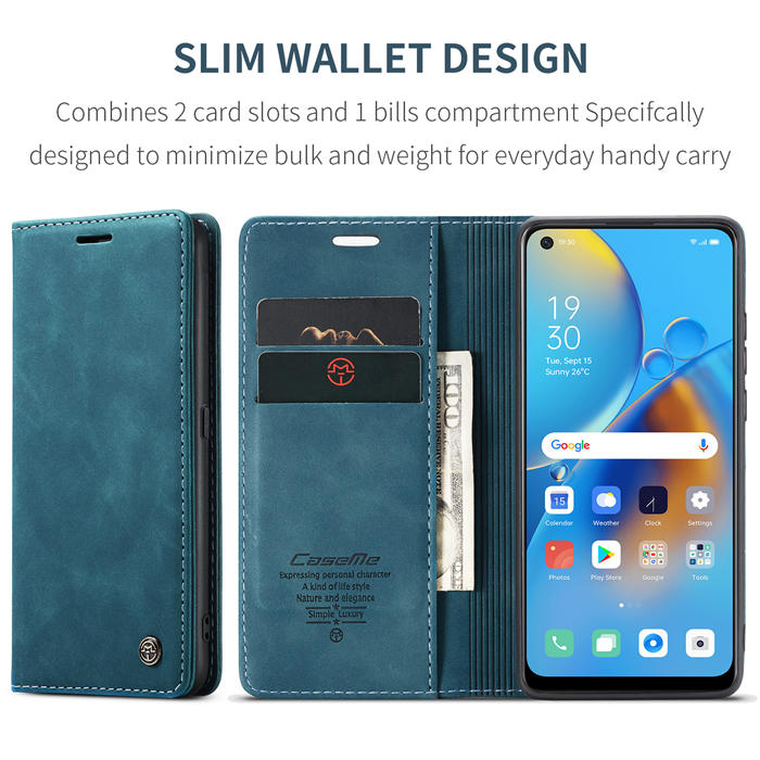 CaseMe OPPO Reno6 Lite 4G/OPPO A95 4G/OPPO F19S Wallet Suede Leather Case