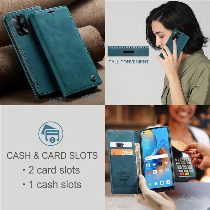 CaseMe OPPO Reno6 Lite 4G/OPPO A95 4G/OPPO F19S Wallet Suede Leather Case