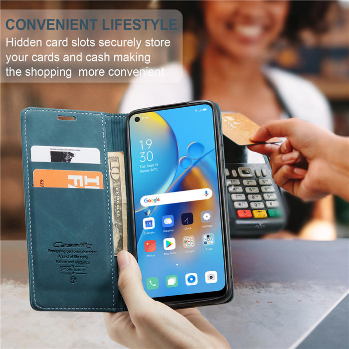CaseMe OPPO Reno6 Lite 4G/OPPO A95 4G/OPPO F19S Wallet Suede Leather Case