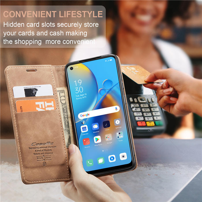 CaseMe OPPO Reno6 Lite 4G/OPPO A95 4G/OPPO F19S Wallet Suede Leather Case
