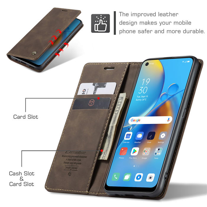 CaseMe OPPO Reno6 Lite 4G/OPPO A95 4G/OPPO F19S Wallet Suede Leather Case