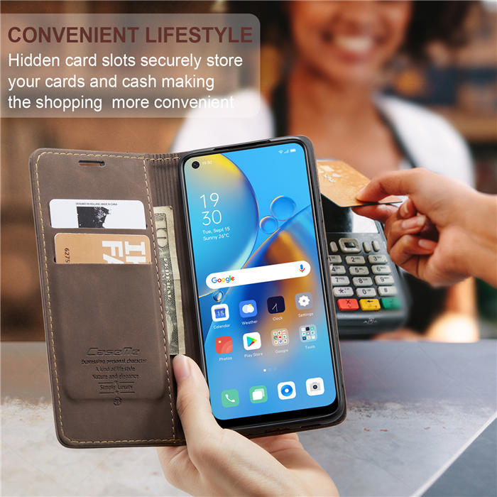 CaseMe OPPO Reno6 Lite 4G/OPPO A95 4G/OPPO F19S Wallet Suede Leather Case
