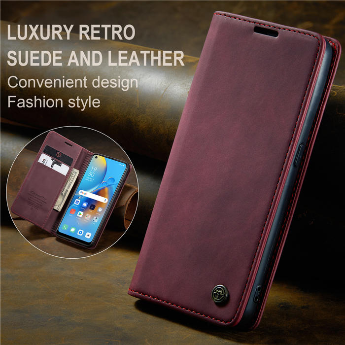 CaseMe OPPO Reno6 Lite 4G/OPPO A95 4G/OPPO F19S Wallet Suede Leather Case