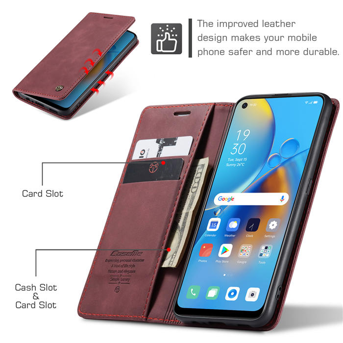 CaseMe OPPO Reno6 Lite 4G/OPPO A95 4G/OPPO F19S Wallet Suede Leather Case