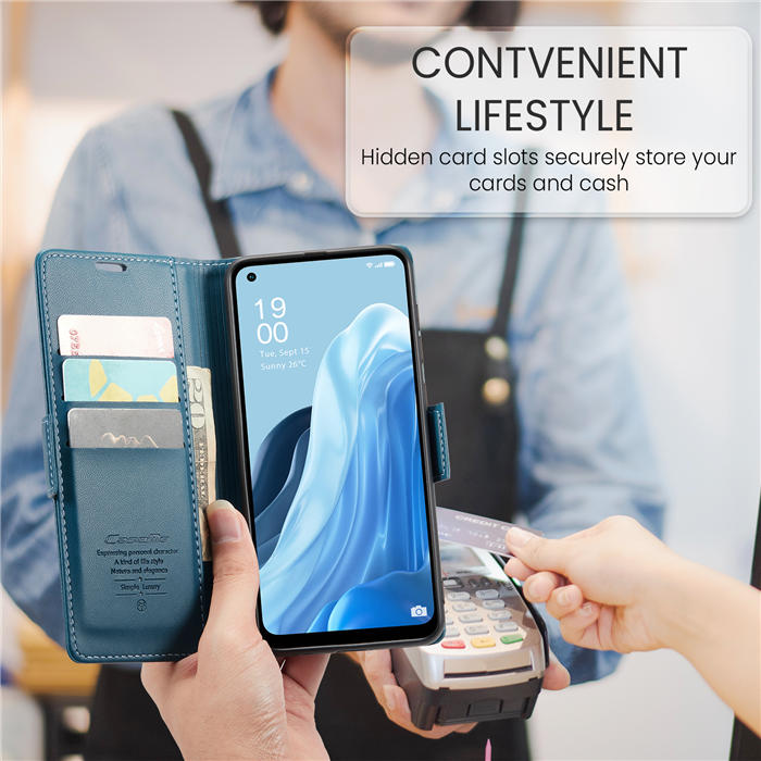 CaseMe OPPO Reno8 4G Wallet RFID Blocking Magnetic Buckle Case