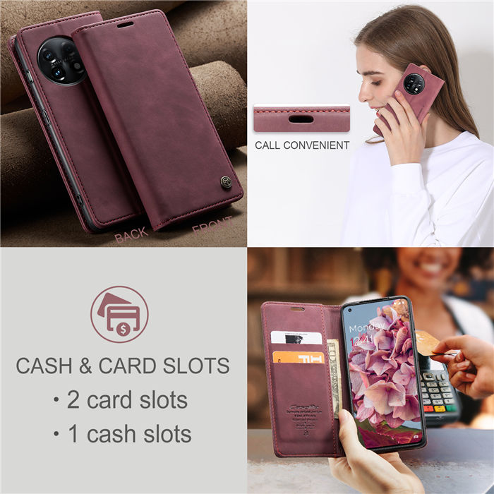CaseMe OnePlus 11 Wallet Suede Leather Case