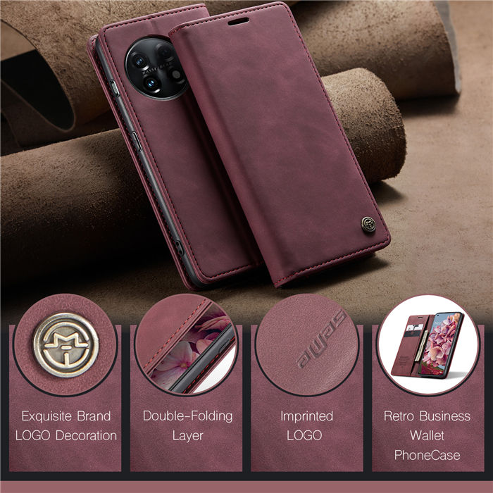 CaseMe OnePlus 11 Wallet Suede Leather Case