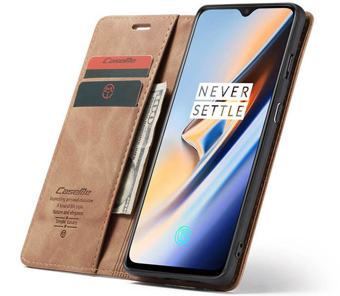 CaseMe OnePlus 7 Retro Wallet Kickstand Magnetic Flip Leather Case