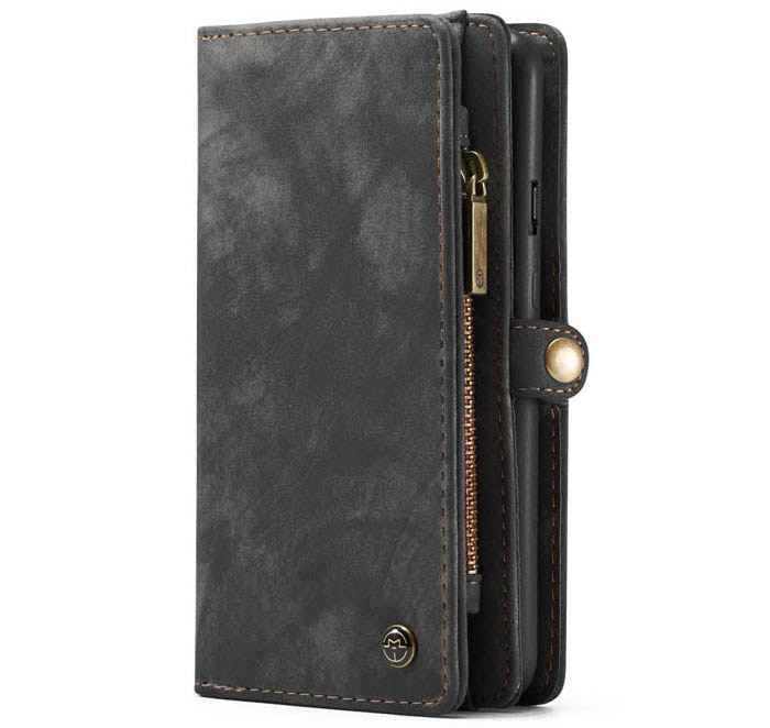 CaseMe OnePlus 7 Pro Zipper Wallet Magnetic Detachable 2 in 1 Folio Case