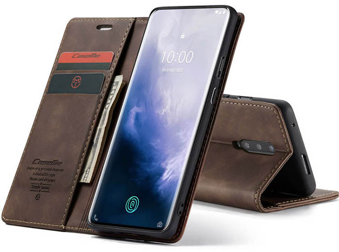 CaseMe OnePlus 7 Pro Retro Wallet Kickstand Magnetic Flip Leather Case