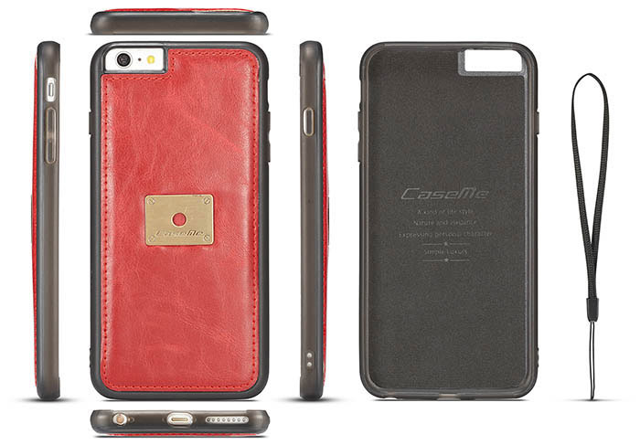 CaseMe iPhone 6/6s Wallet Magnetic Detachable 2 in 1 Case With Wrist Strap