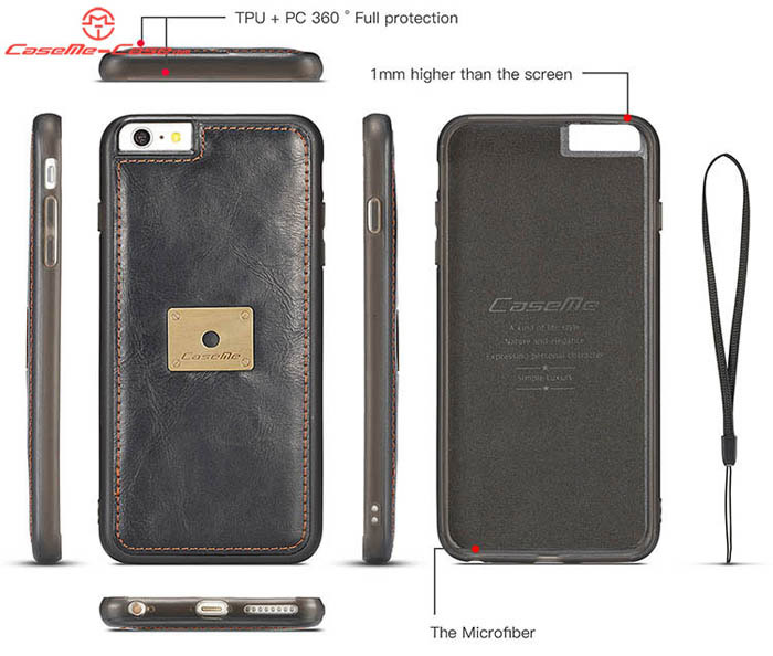 CaseMe iPhone 7 Wallet Detachable Wrist Strap Case
