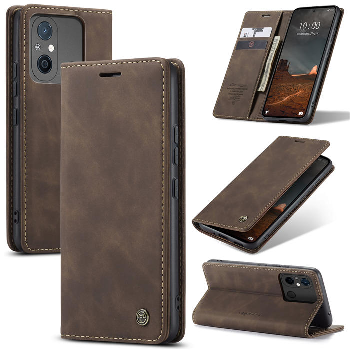 CaseMe Xiaomi Redmi 11A/12C Wallet Suede Leather Case Coffee - Click Image to Close