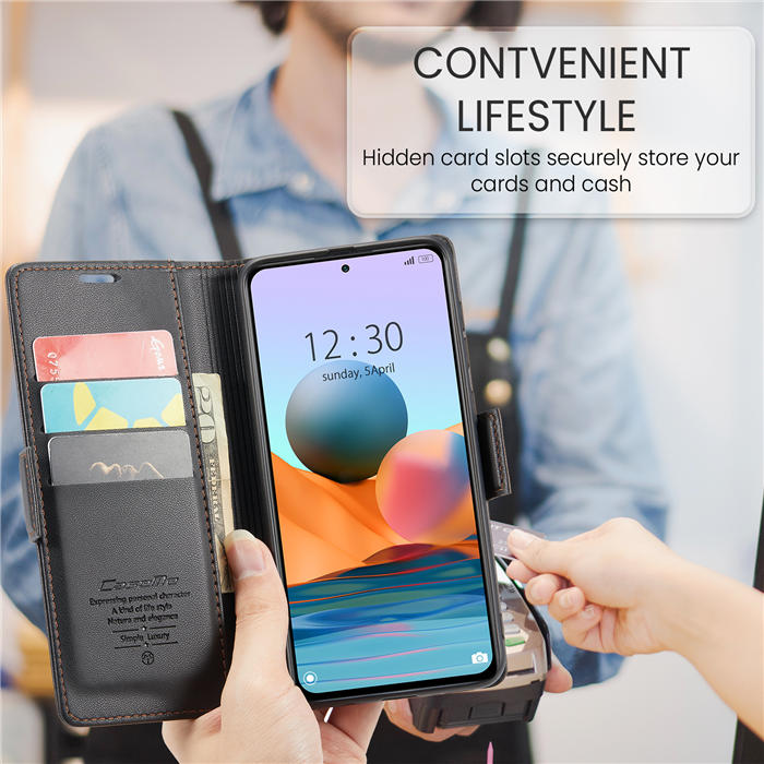 CaseMe Xiaomi Redmi Note 10 Pro/Note 10 Pro Max Wallet RFID Blocking Magnetic Buckle Case