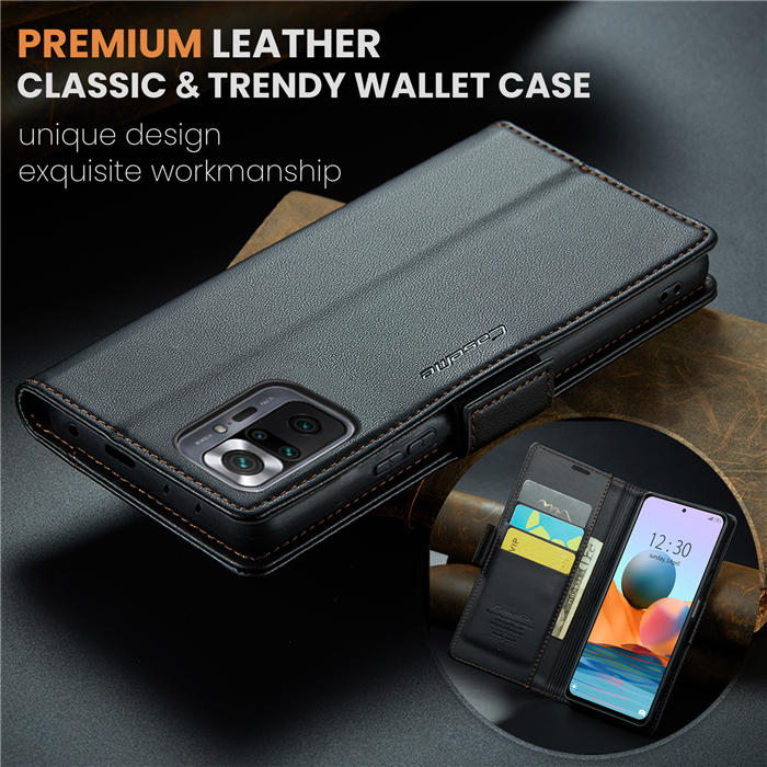 CaseMe Xiaomi Redmi Note 10 Pro/Note 10 Pro Max Wallet RFID Blocking Magnetic Buckle Case
