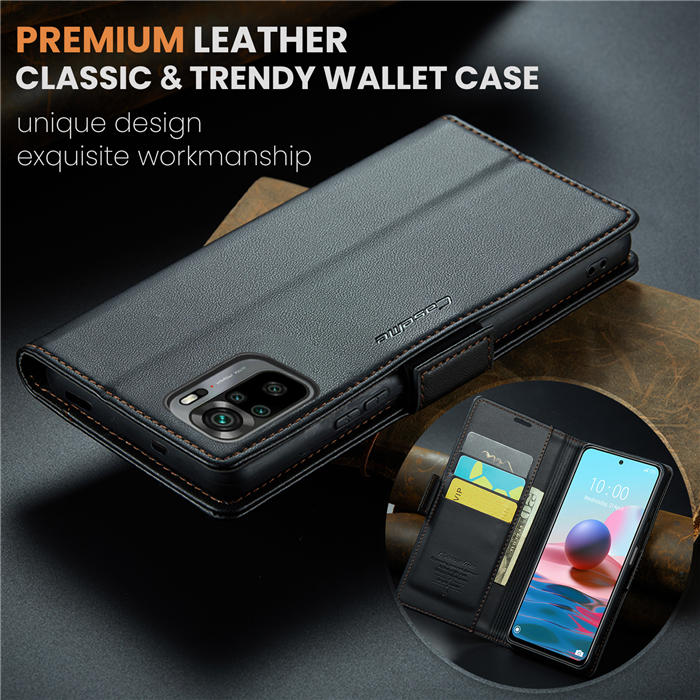 CaseMe Xiaomi Redmi Note 10 4G/Note 10S Wallet RFID Blocking Magnetic Buckle Case