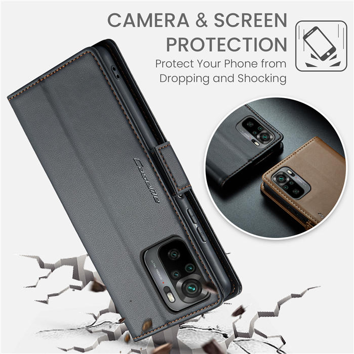 CaseMe Xiaomi Redmi Note 10 4G/Note 10S Wallet RFID Blocking Magnetic Buckle Case
