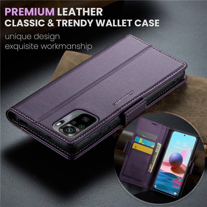 CaseMe Xiaomi Redmi Note 10 4G/Note 10S Wallet RFID Blocking Magnetic Buckle Case