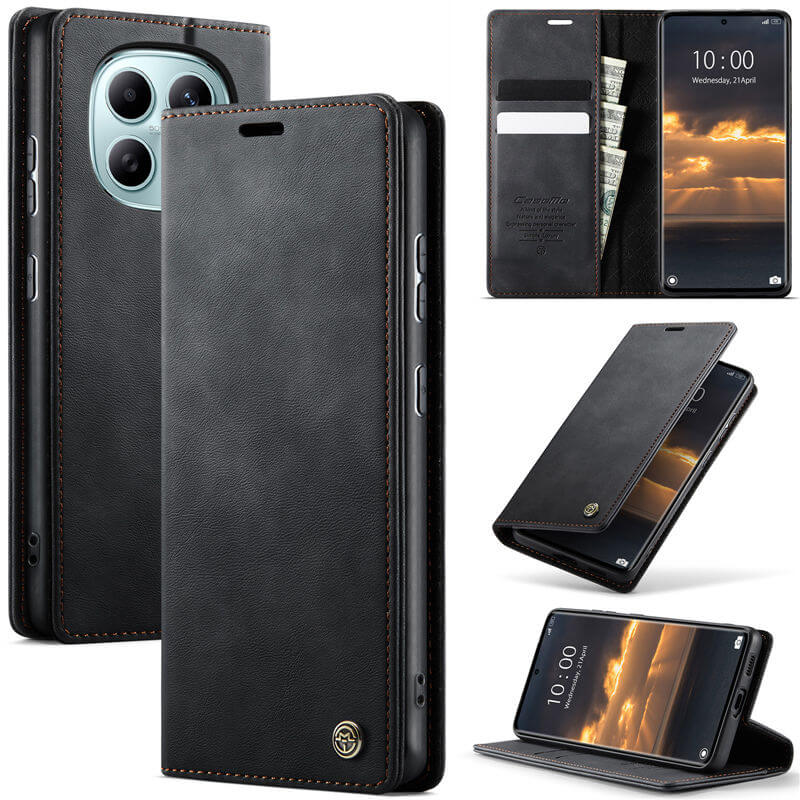CaseMe Xiaomi Redmi Note 15 5G RFID Wallet Case with Magnetic Closure Black