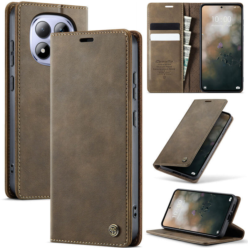 CaseMe Xiaomi Redmi Note 15 Pro 4G RFID Wallet Case with Magnetic Closure Coffee