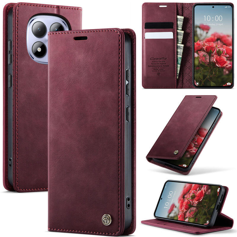 CaseMe Xiaomi Redmi Note 15 Pro 4G RFID Wallet Case with Magnetic Closure Red